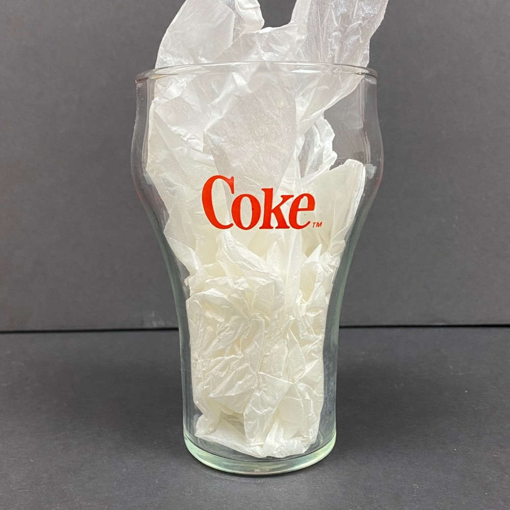 Classic Coca Cola Clear Glass Red Writing
